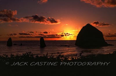  2004 08 30 - Haystack Rock Sunset - Cannon Beach, Oregon 