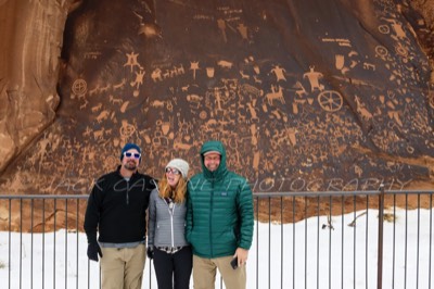  2019 02 24 - Clare, Dave, and I - Newspaper Rock State Historical Monument - Monticello, UT *** Notice the Oxford comma?  (Credit: Tim Hannifin) 