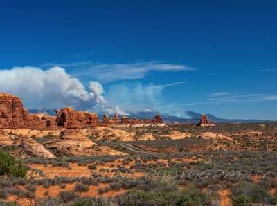  2021 06 13 - Wildfires in the La Sal Mountains - Arches NP - Moab, Utah 