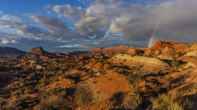  2016 11 06 - Pariah Town Site with Rainbow - Kenab, Utah 