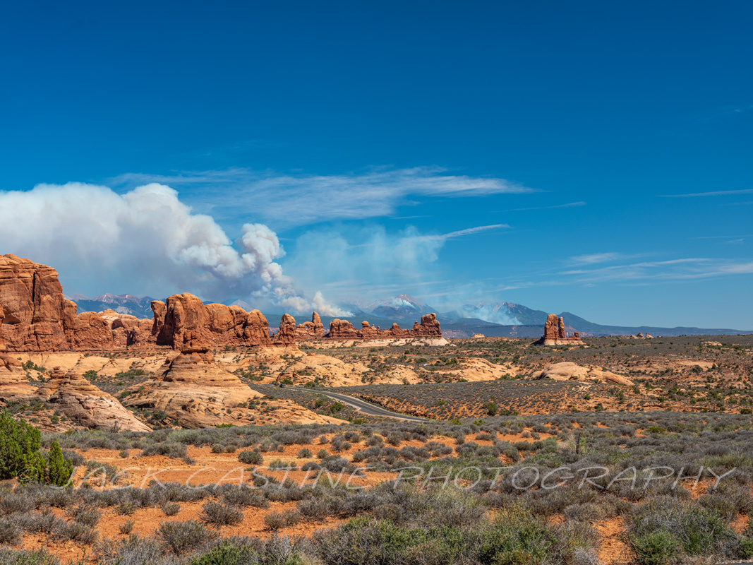  2021 06 13 - Wildfires in the La Sal Mountains - Arches NP - Moab, Utah 